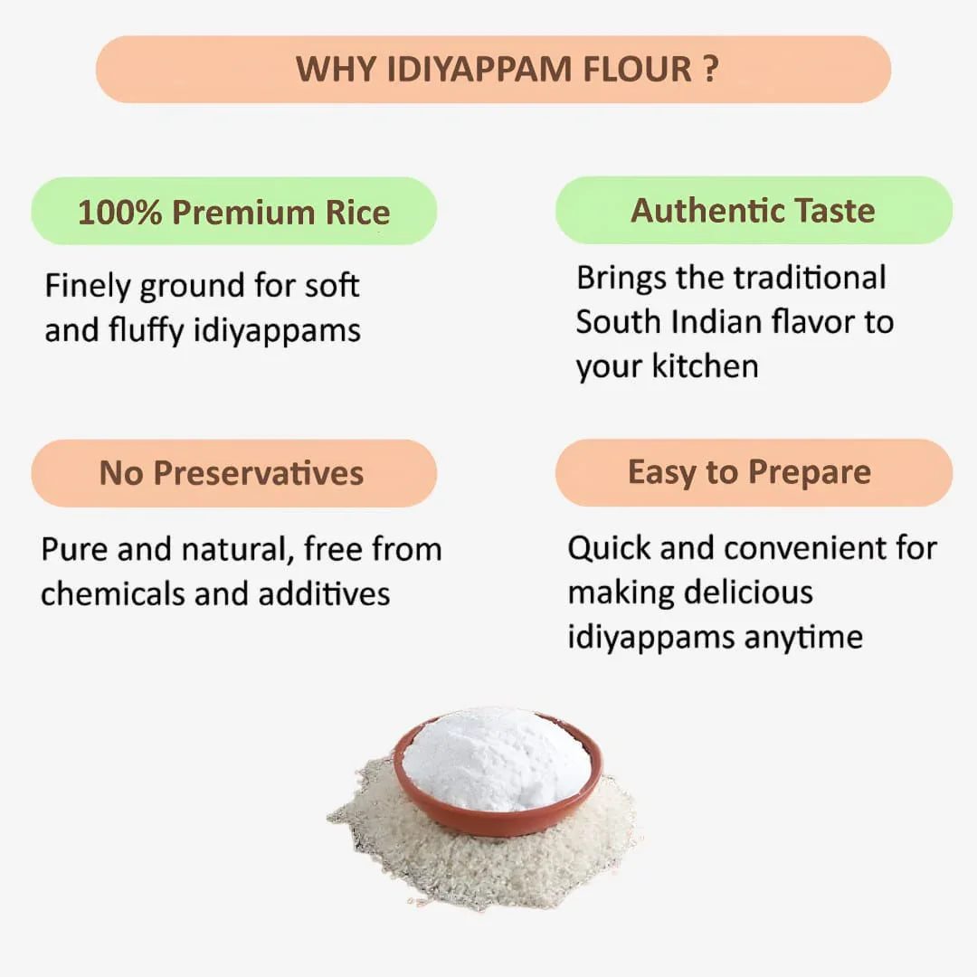 Shree Home Food Idiyappam Flour / Rice Flour - 1 kg - Orgoshops