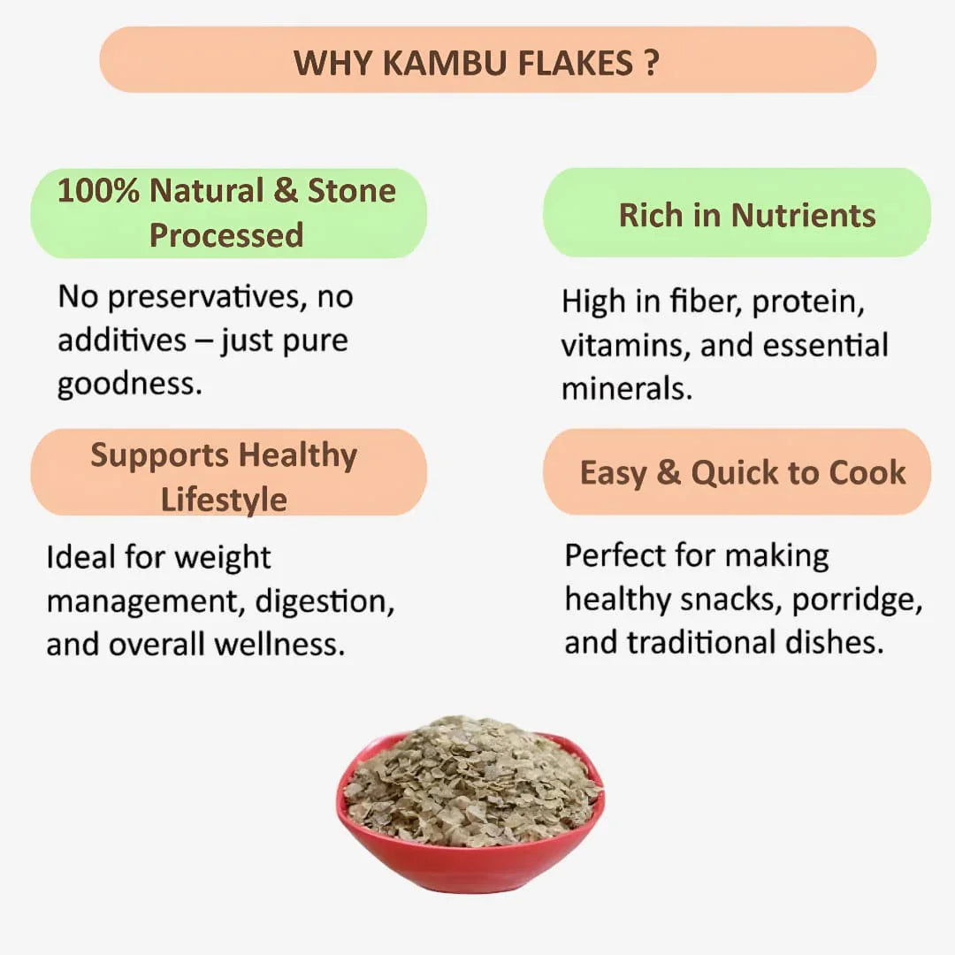 Shree Home Food Pearl Millet Flakes / Kambu Aval - 500 g - Orgoshops