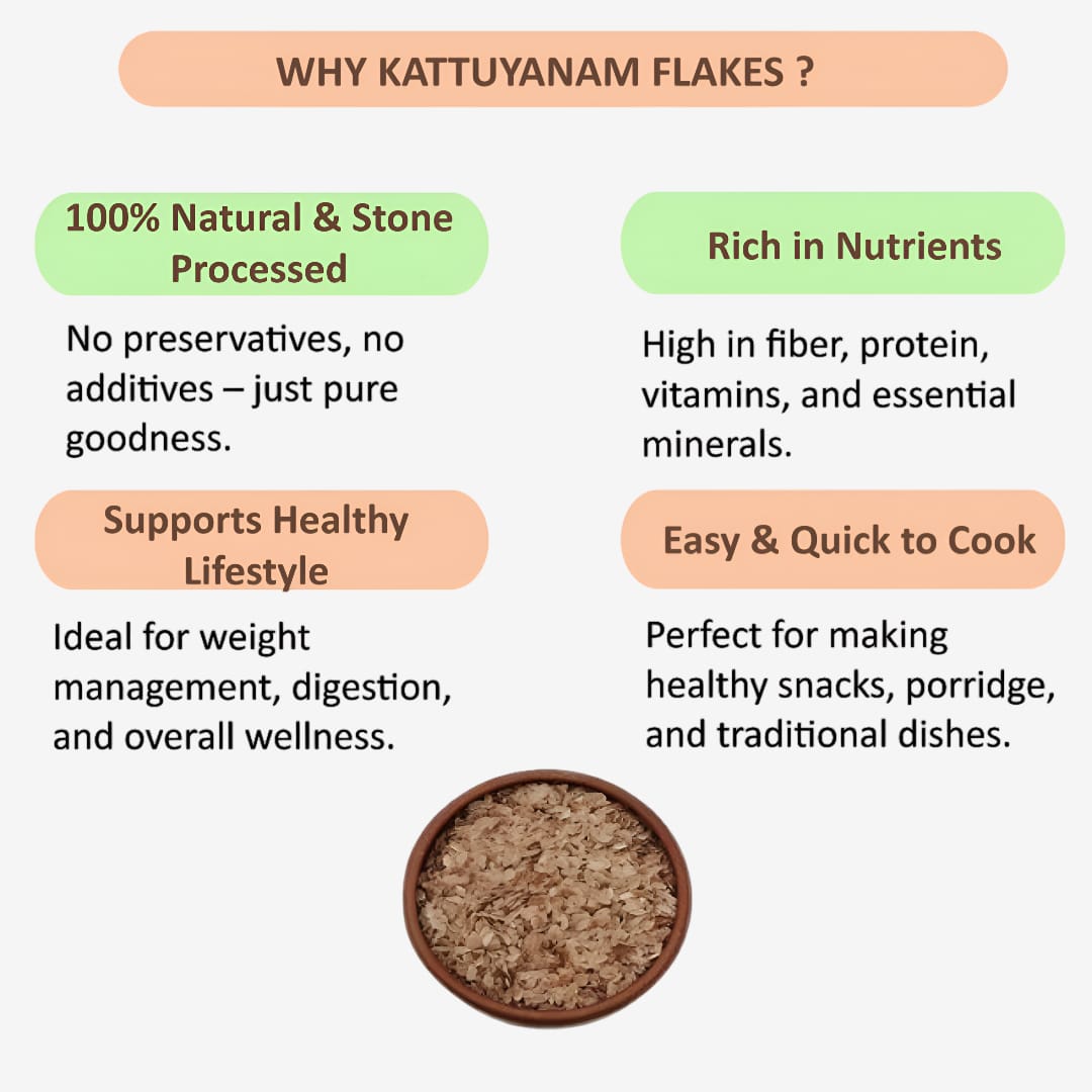 Shree Home Food Kattuyanam Flakes / Kattuyanam Aval - 500 g