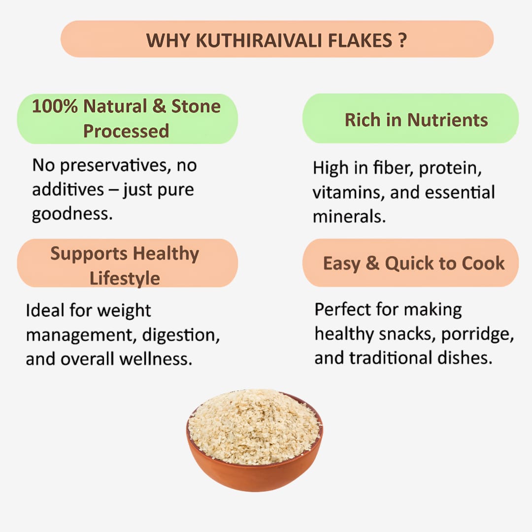 Shree Home Food Barnyard Millet Flakes / Kuthiraivali Aval - 500 g