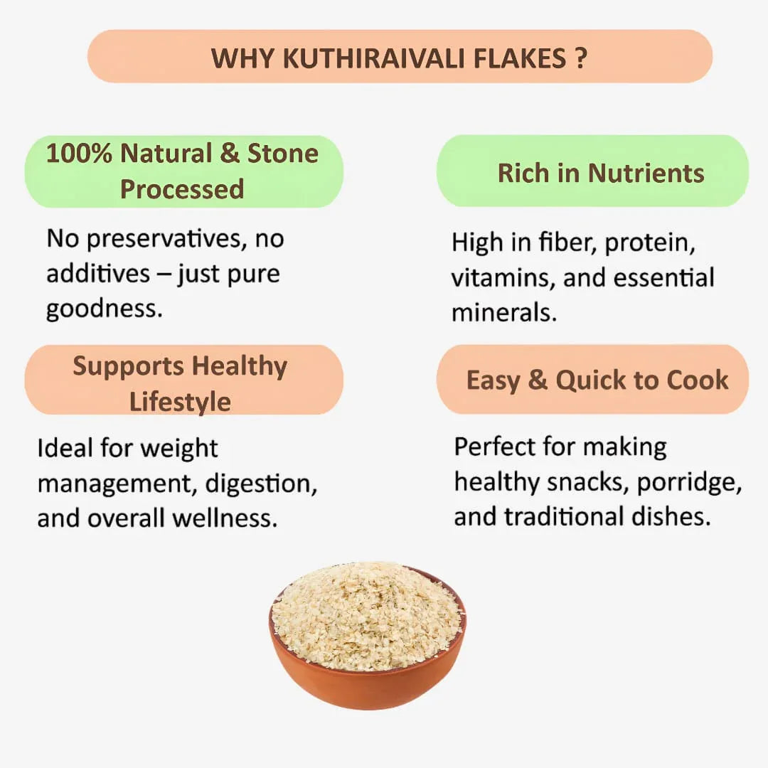 Shree Home Food Barnyard Millet Flakes / Kuthiraivali Aval - 500 g - Orgoshops