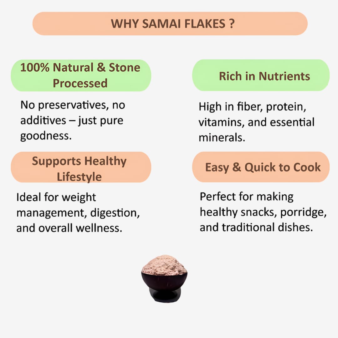 Shree Home Food Little Millet Flakes / Samai Aval - 500 g