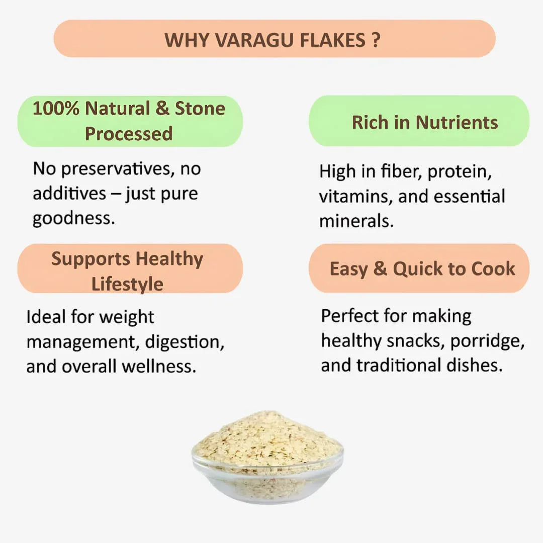 Shree Home Food Kodo Millet Flakes / Varagu Aval - 500 g - Orgoshops