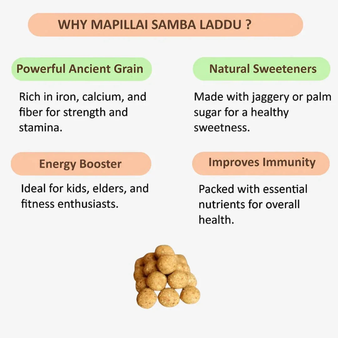 Kvb Foods Bride Groom Laddu | Mapillai Samba Laddu - 9 Pcs (175 g - Pack of 2) - Orgoshops