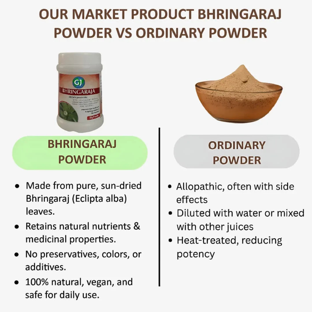 Gj Global Bhringaraj Powder | Karisalankanni Powder - 50 g - Orgoshops
