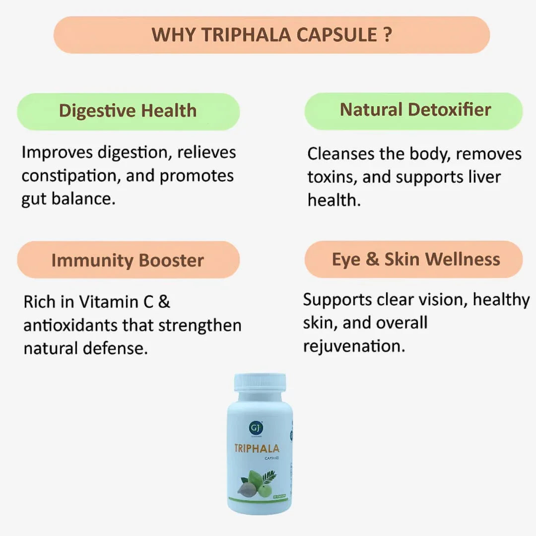 Gj Global Triphala Capsules - 50 Capsules (500 mg) - Orgoshops