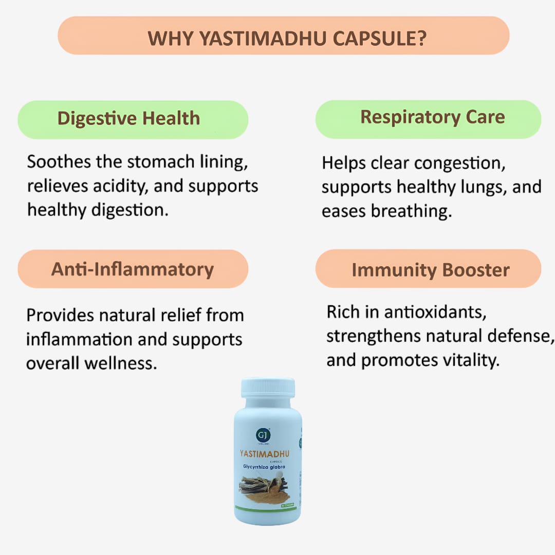 Gj Global Yastimadhu Capsules - 50 Capsules (500 mg)