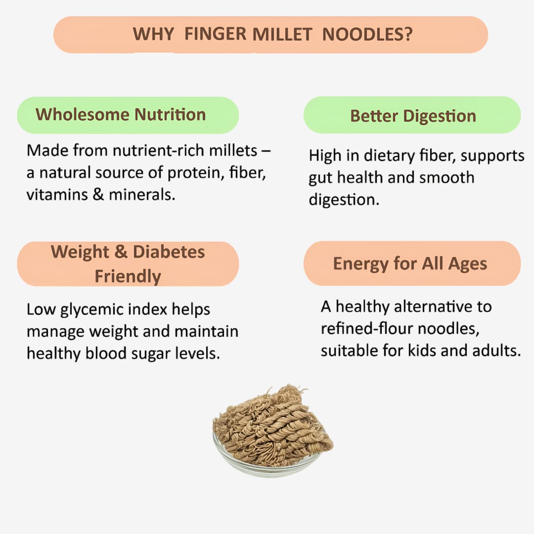 Gj Global Finger Millet Noodles | Kelvaragu Noodles - 180 g (Pack of 2)