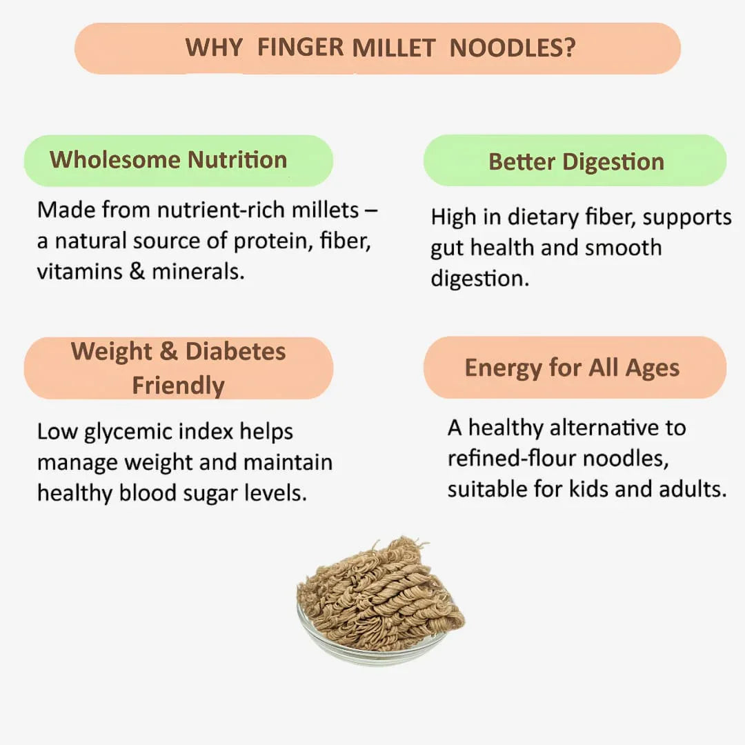 Gj Global Finger Millet Noodles | Kelvaragu Noodles - 180 g (Pack of 2) - Orgoshops
