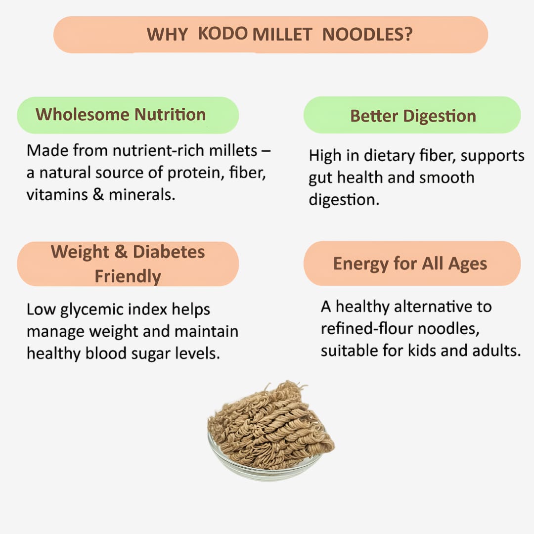 Gj Global Kodo Millet Noodles | Varagu Noodles - 180 g (Pack of 2)