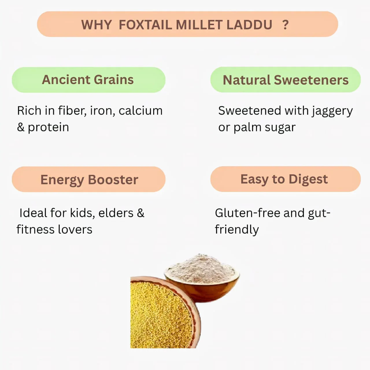 Roohi Foxtail Millet / Thinai Laddu - 150 gram - Orgoshops