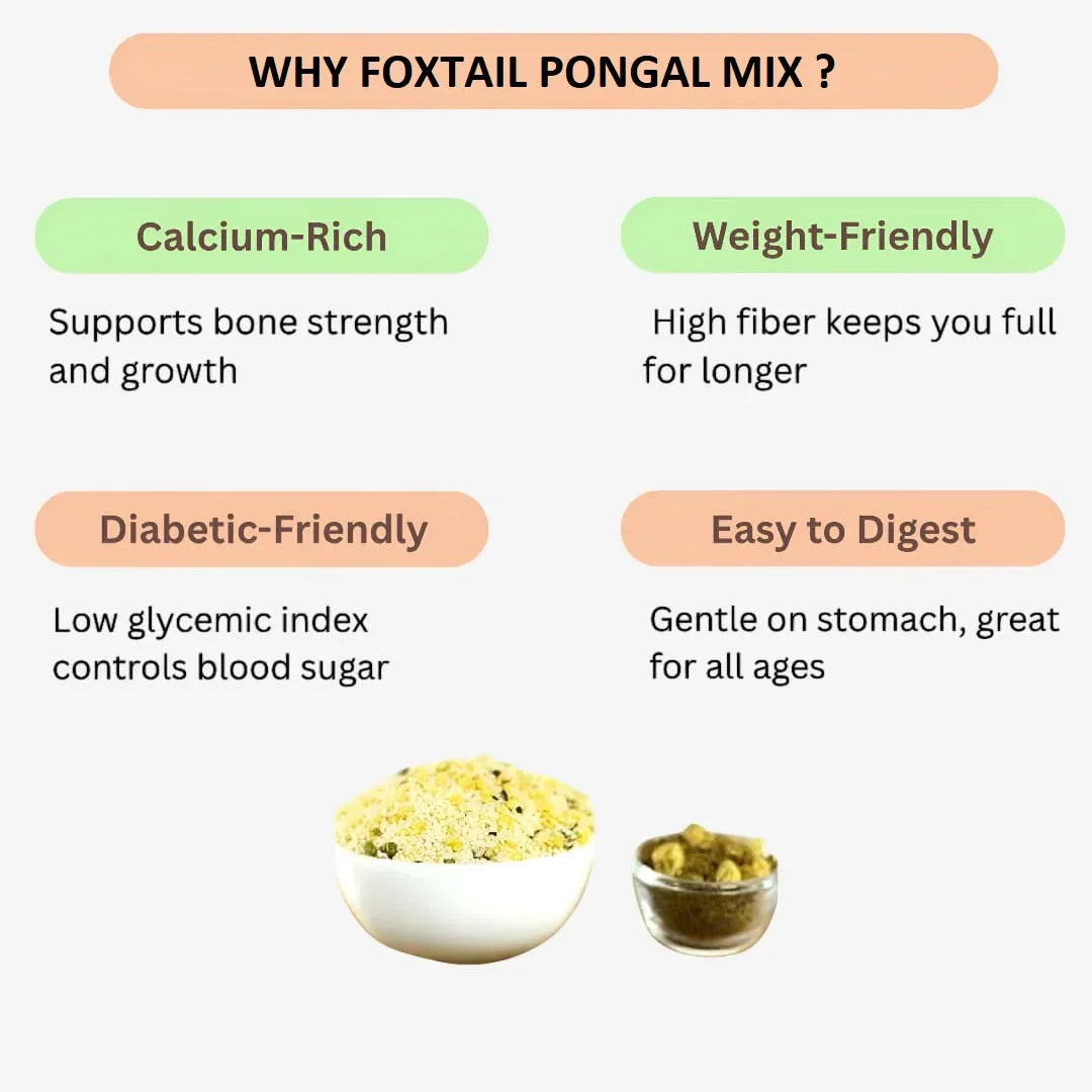 Dhaanyas Thinai Pongal Mix | Foxtail Millet Pongal Mix - 200 gms (Pack of 2 ) - Orgoshops