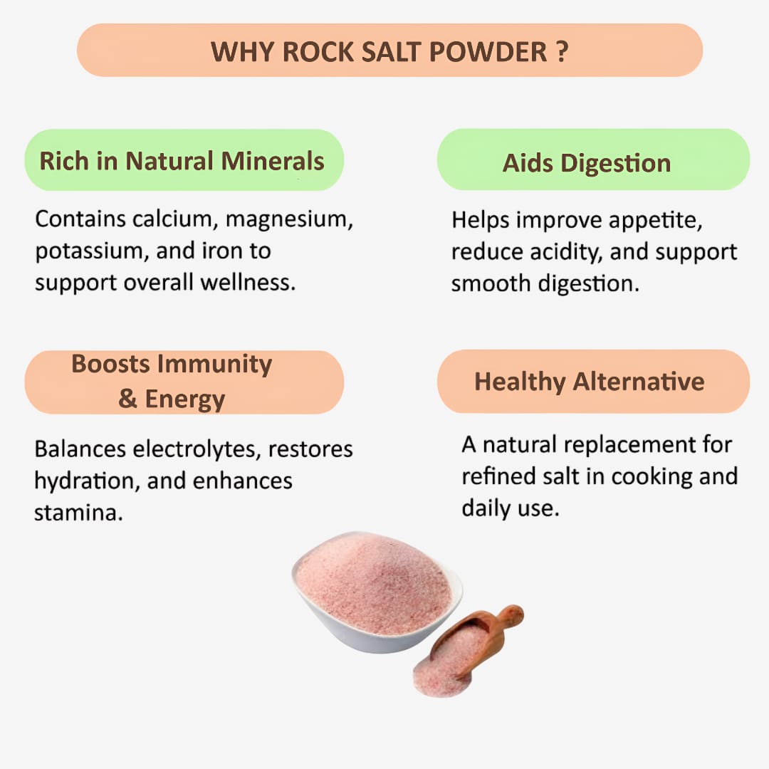 Dhaanyas Rock Salt Powder - 500 Gms (Pack of 2)