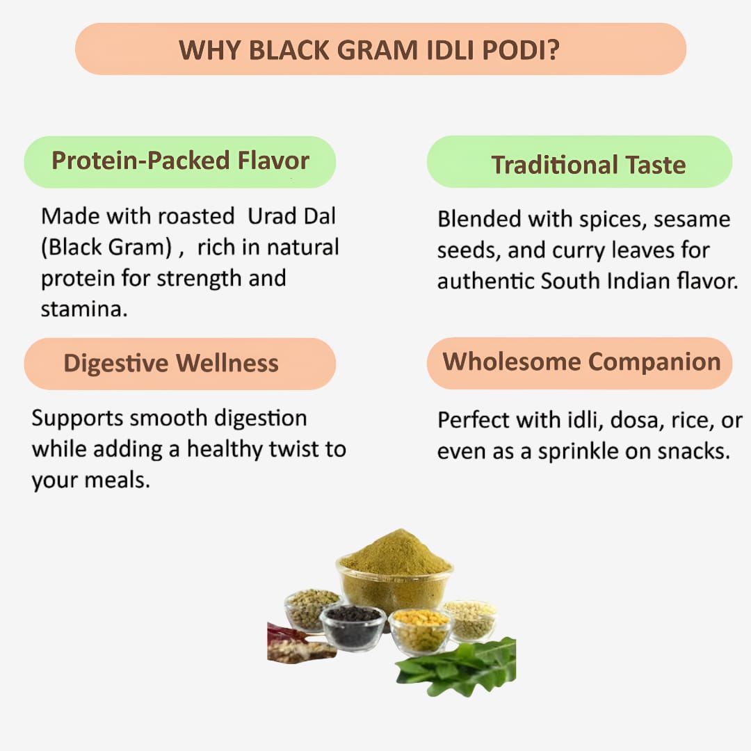 Dhaanyas Black Gram Idli Podi - 100 Gms (Pack of 3)