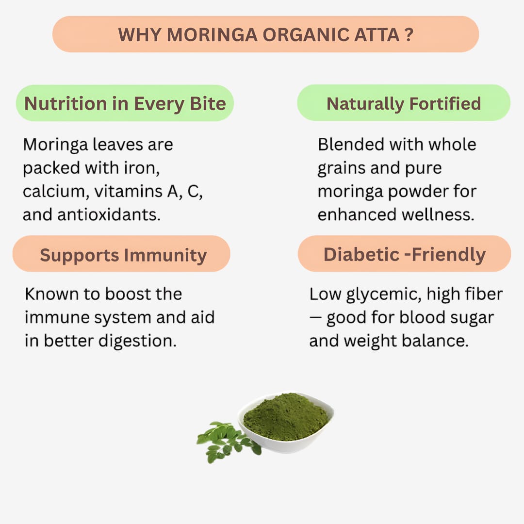 Intake Moringa Organic Atta / Moringa Atta Flour - 1500 g