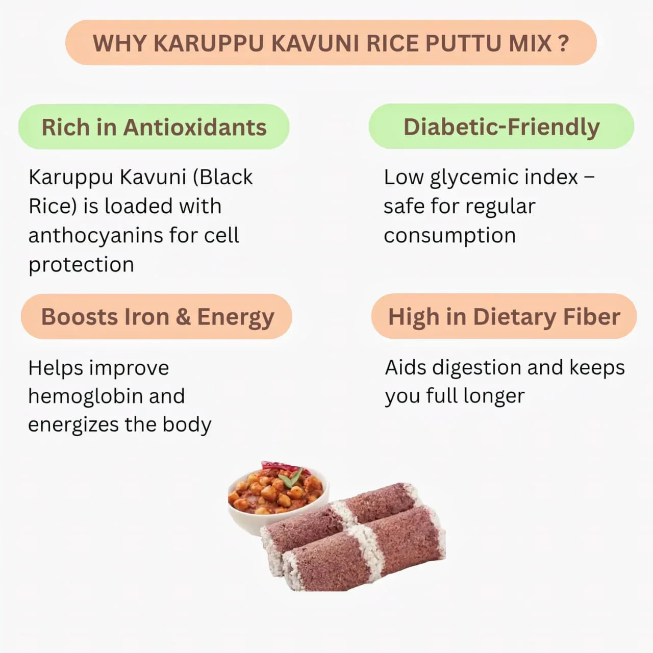 Dhaanyas Black Kavuni Puttu Mix - 300 Gms - Orgoshops