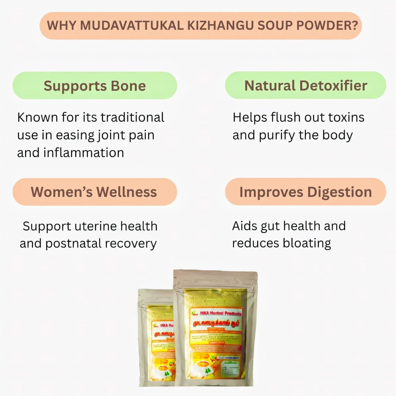 Buy MKA Herbal Mudavattukal Kilangu Soup Powder 100g in India - Orgoshops