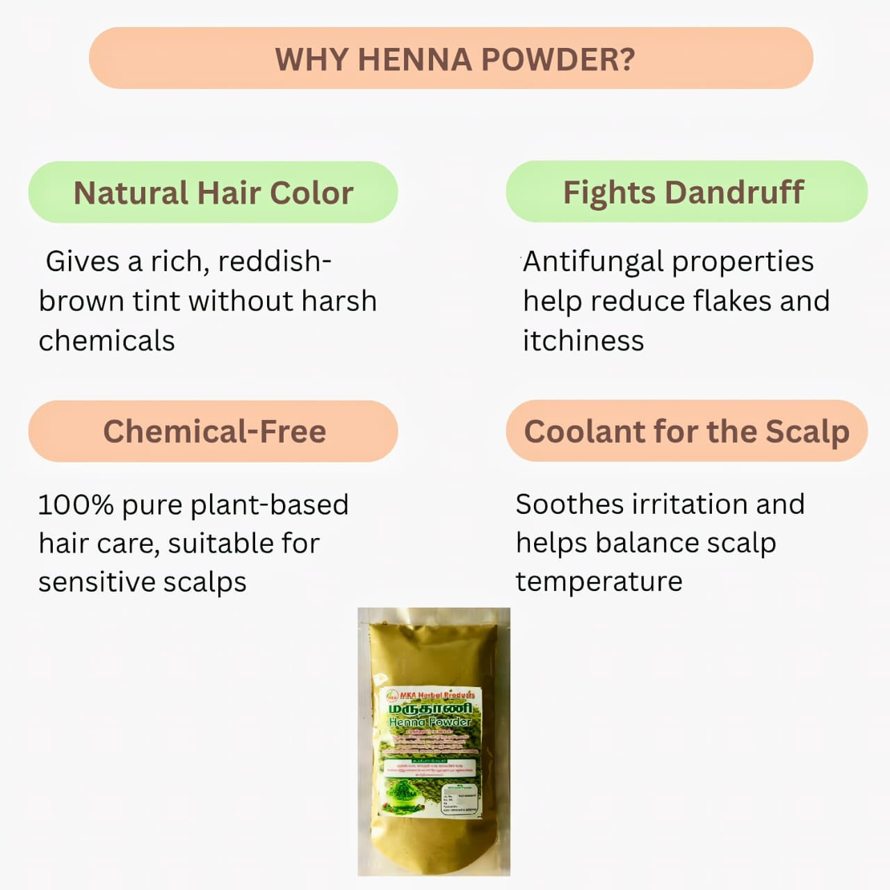 MKA Herbal Henna Powder - 100 g (Pack of 2)