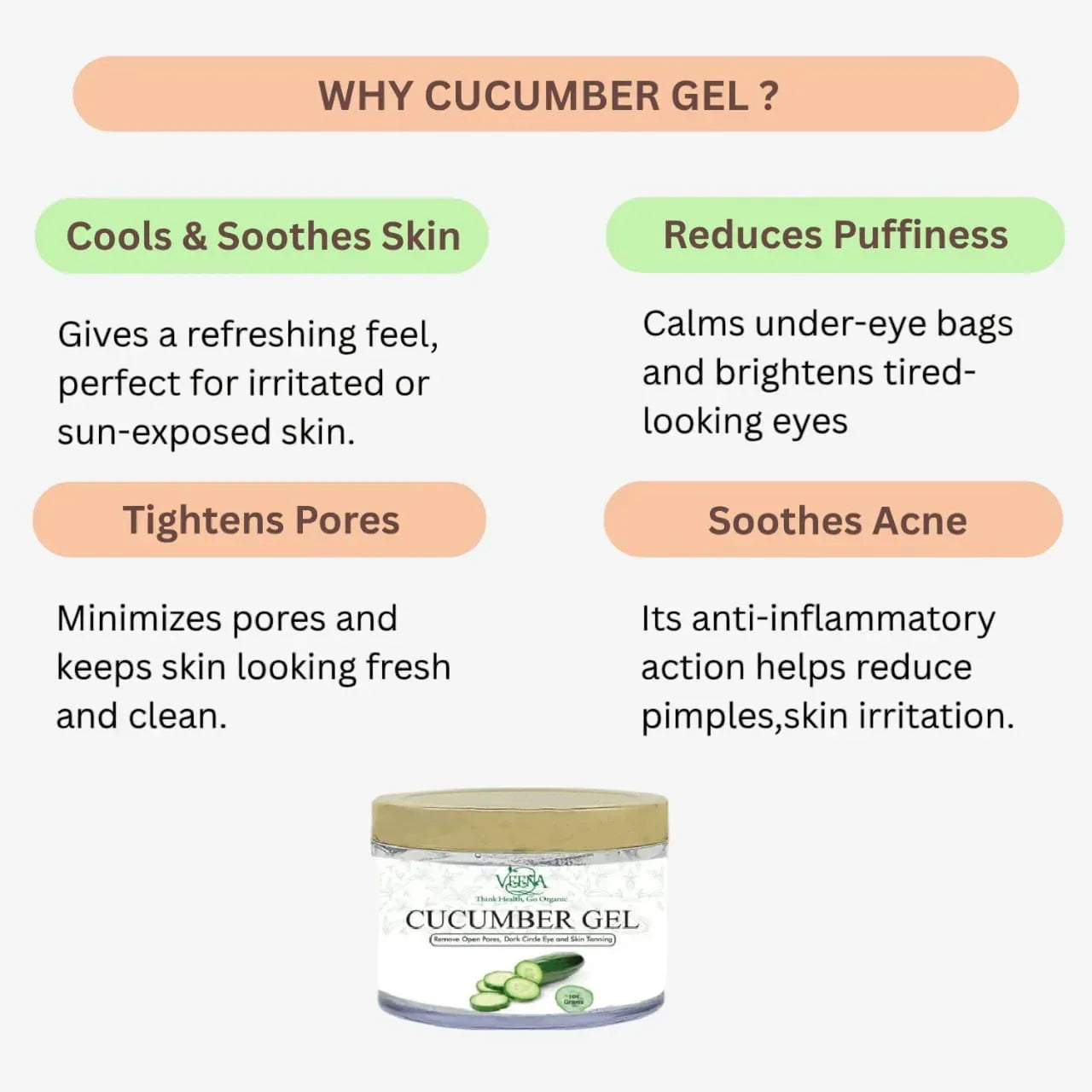 Veena Cucumer Gel - 50g ( Pack of 2 ) - Orgoshops