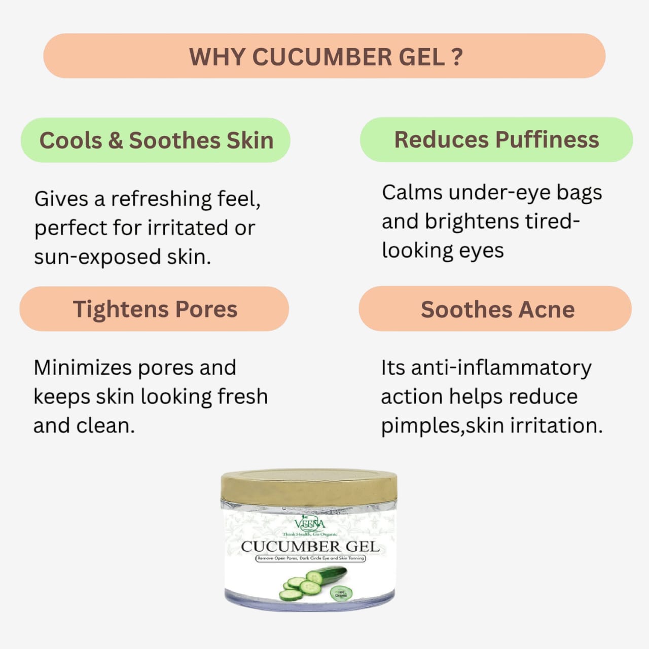 Veena Cucumer Gel - 100g ( Pack of 2 )