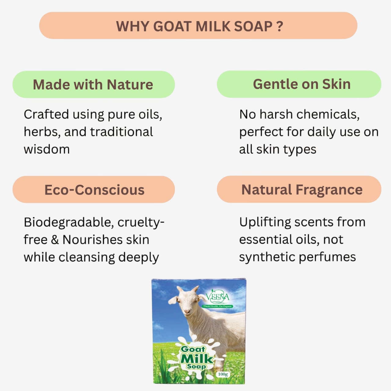 Veena Goat Milk Soap - 100g ( pack of 4 )