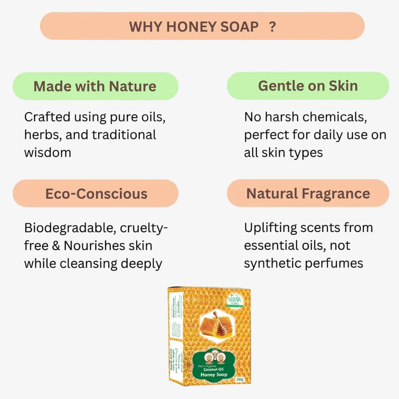 Veena Honey Soap - 100g ( Pack of 2 ) - Orgoshops