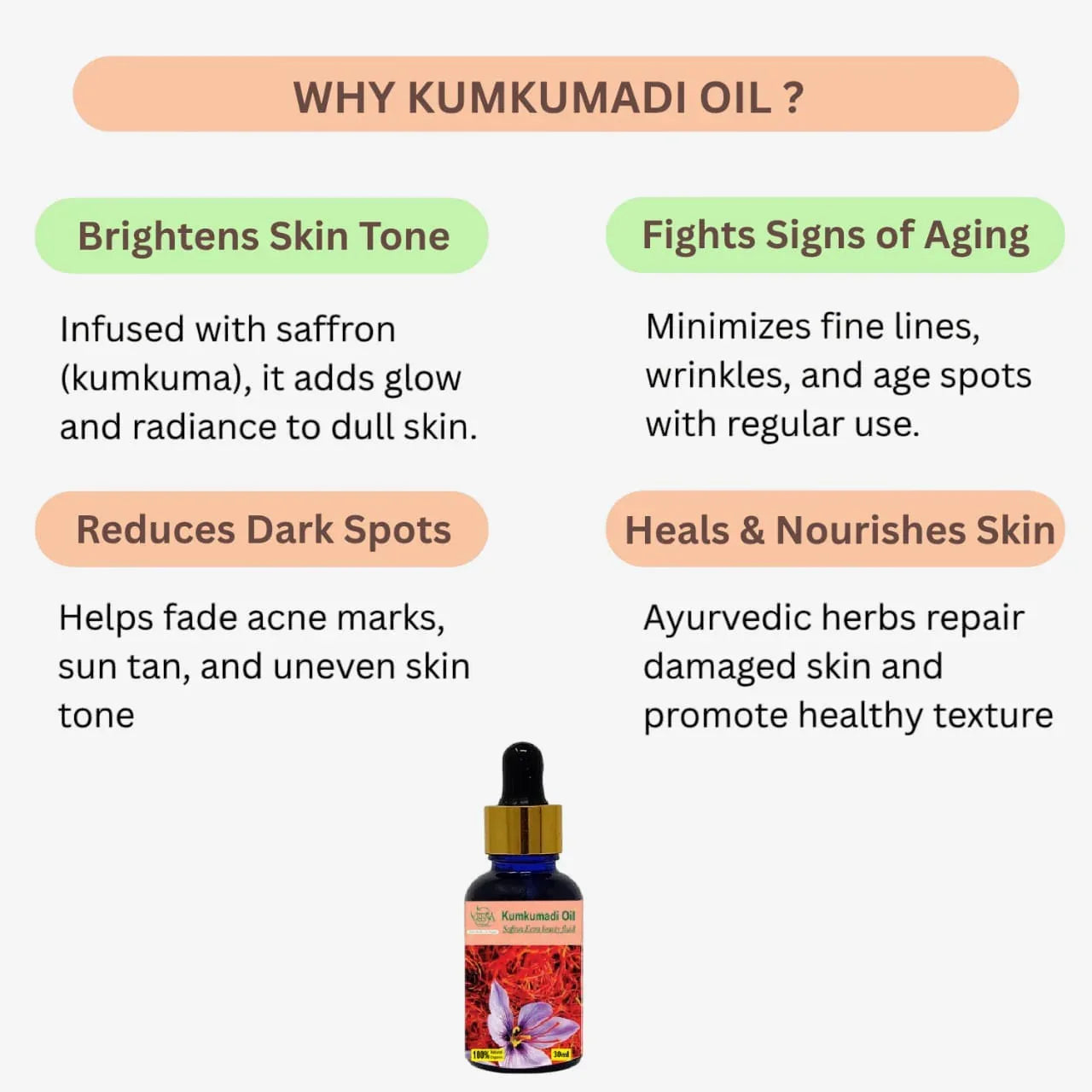 Veena Kumkumadi Oil - 30ml - Orgoshops