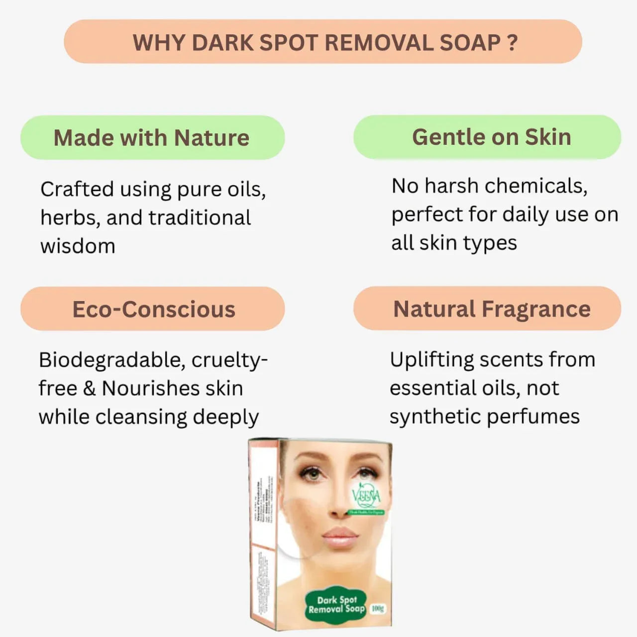 Veena Dark Spot Removal Soap - 100g ( Pack of 2 ) - Orgoshops