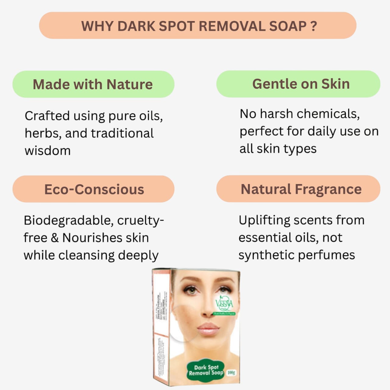 Veena Dark Spot Removal Soap - 100g ( Pack of 2 )