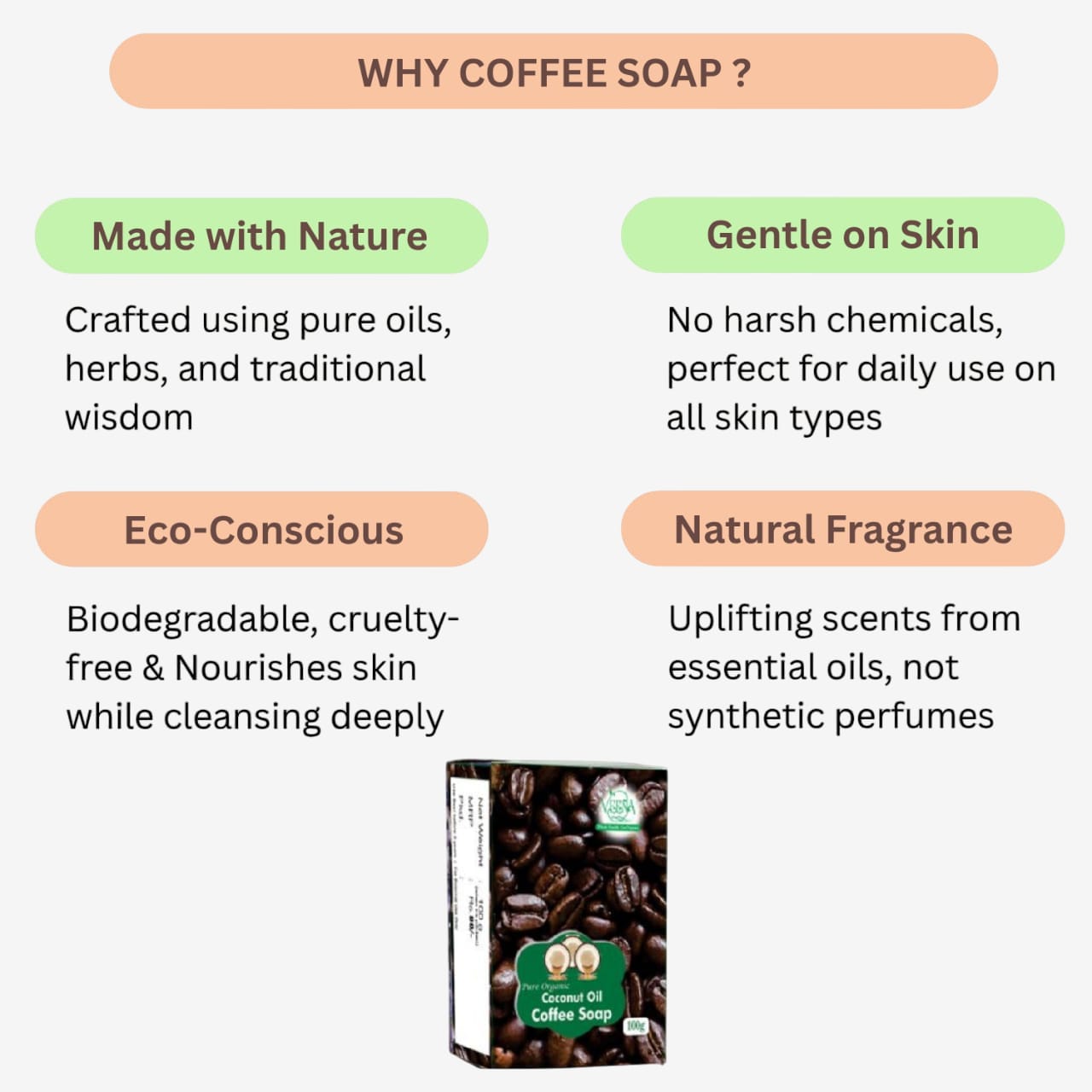 Veena Coffee Soap - 100g ( Pack of 3)