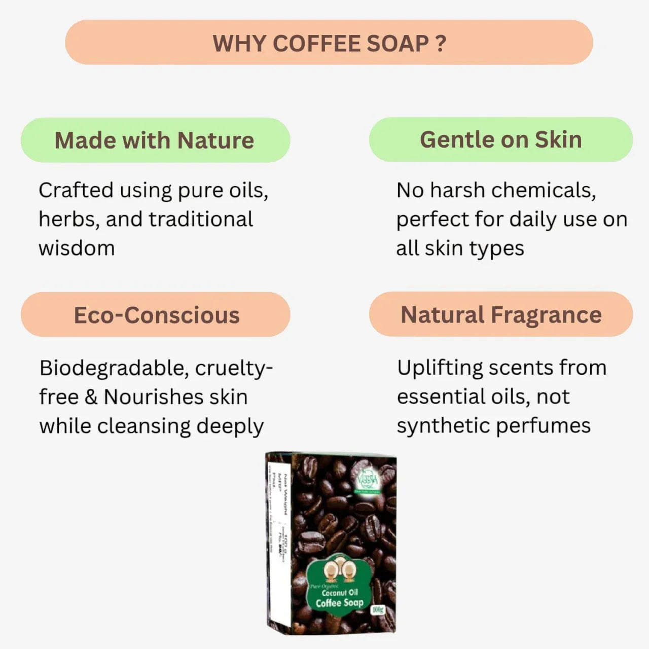 Veena Coffee Soap - 100g ( Pack of 3) - Orgoshops