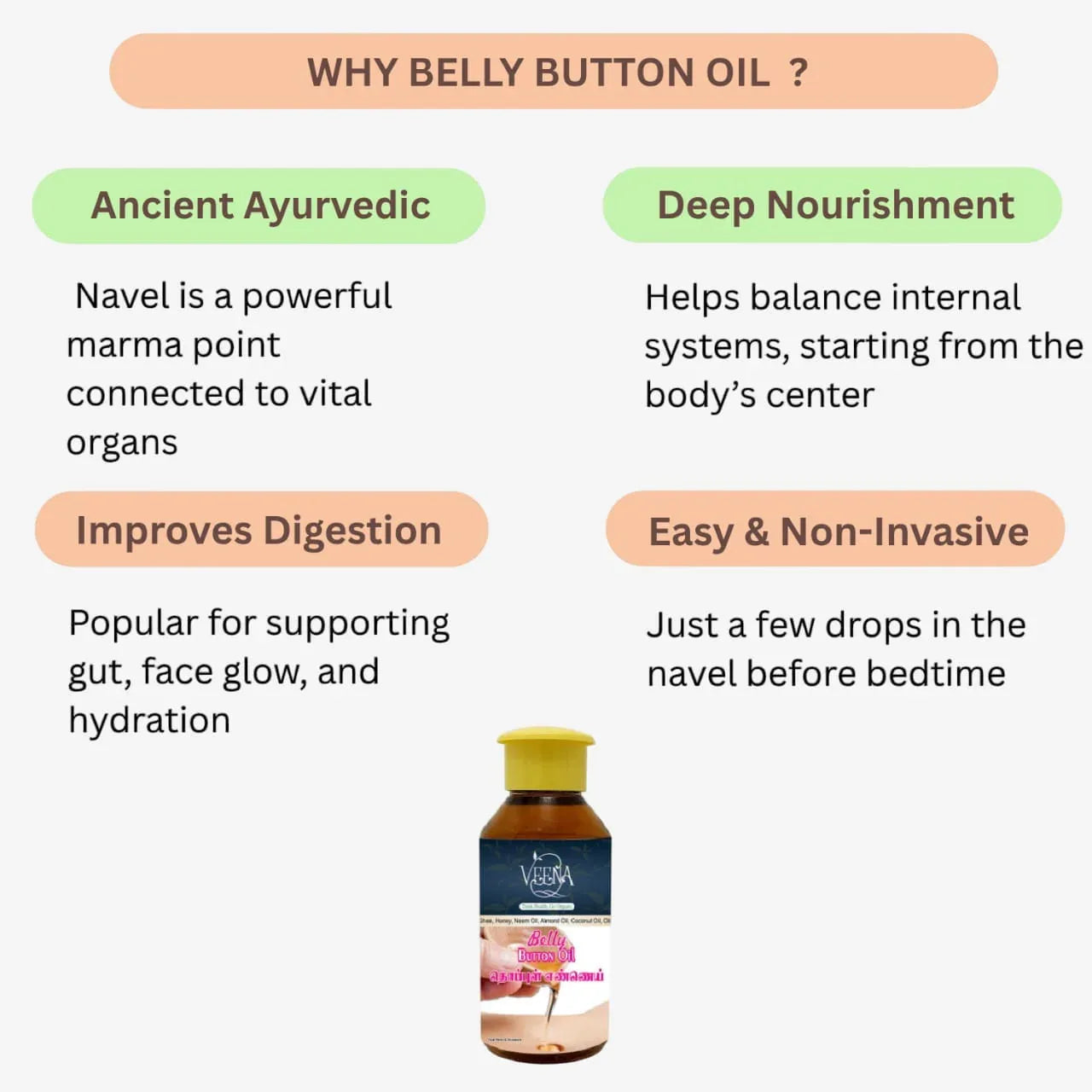 Veena Belly Button Oil - 60ml - Orgoshops