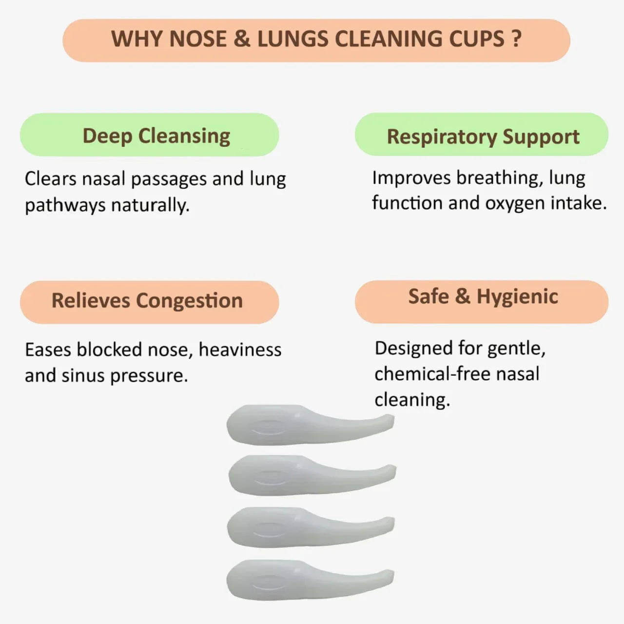 Veena Nose-lungs Cleaning Cup Piece ( Pack of 4 ) - Orgoshops
