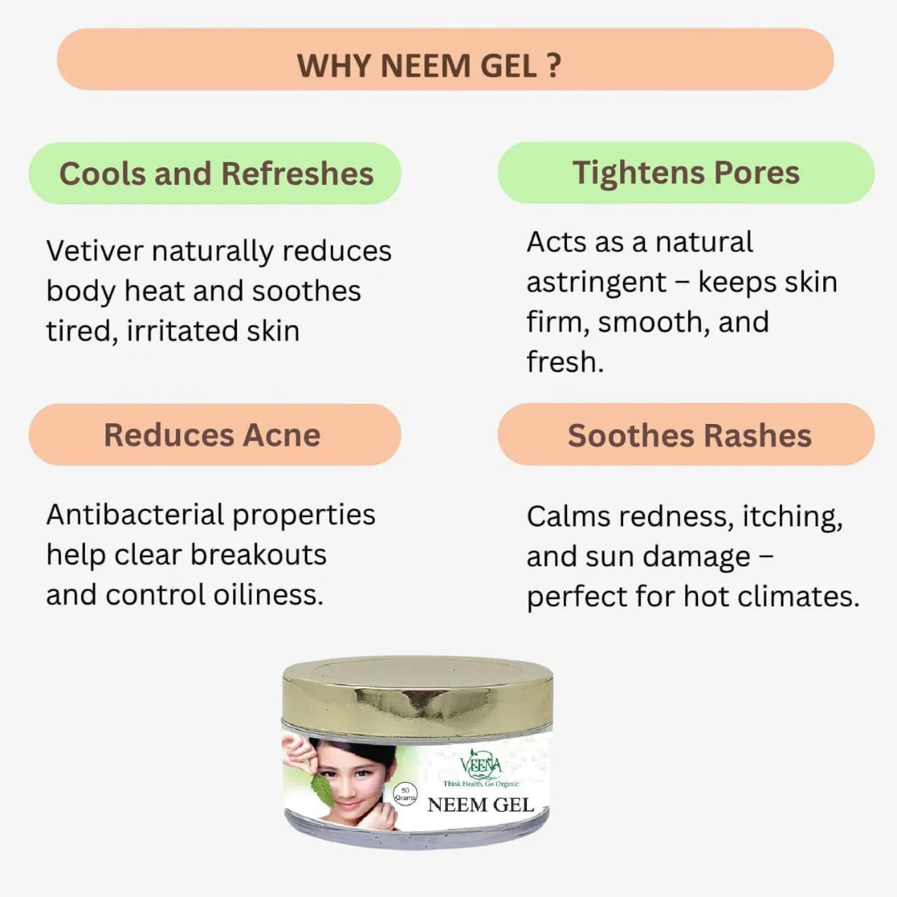 Veena Neem Gel - 50g (Pack of 2 ) - Orgoshops