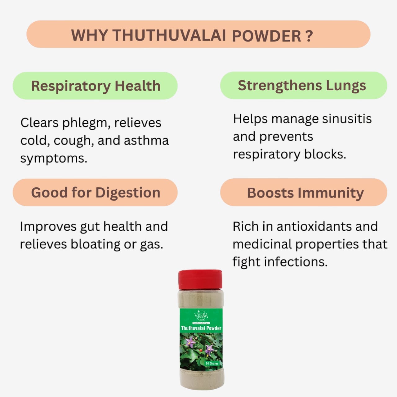 Veena Thuthuvalai Powder - 60g ( Pack of 2 )