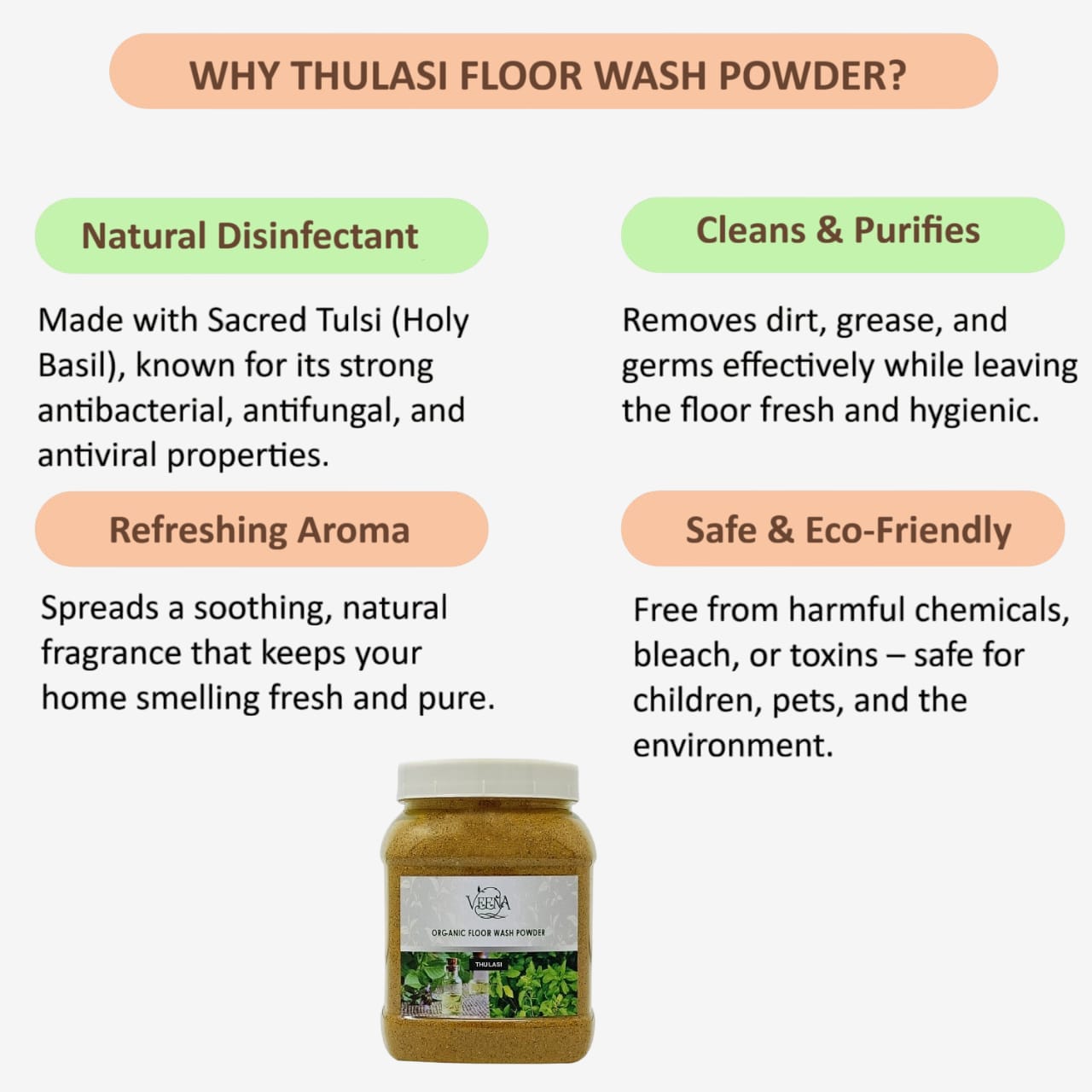 Veena Thulashi Floor Wash Powder - 400g
