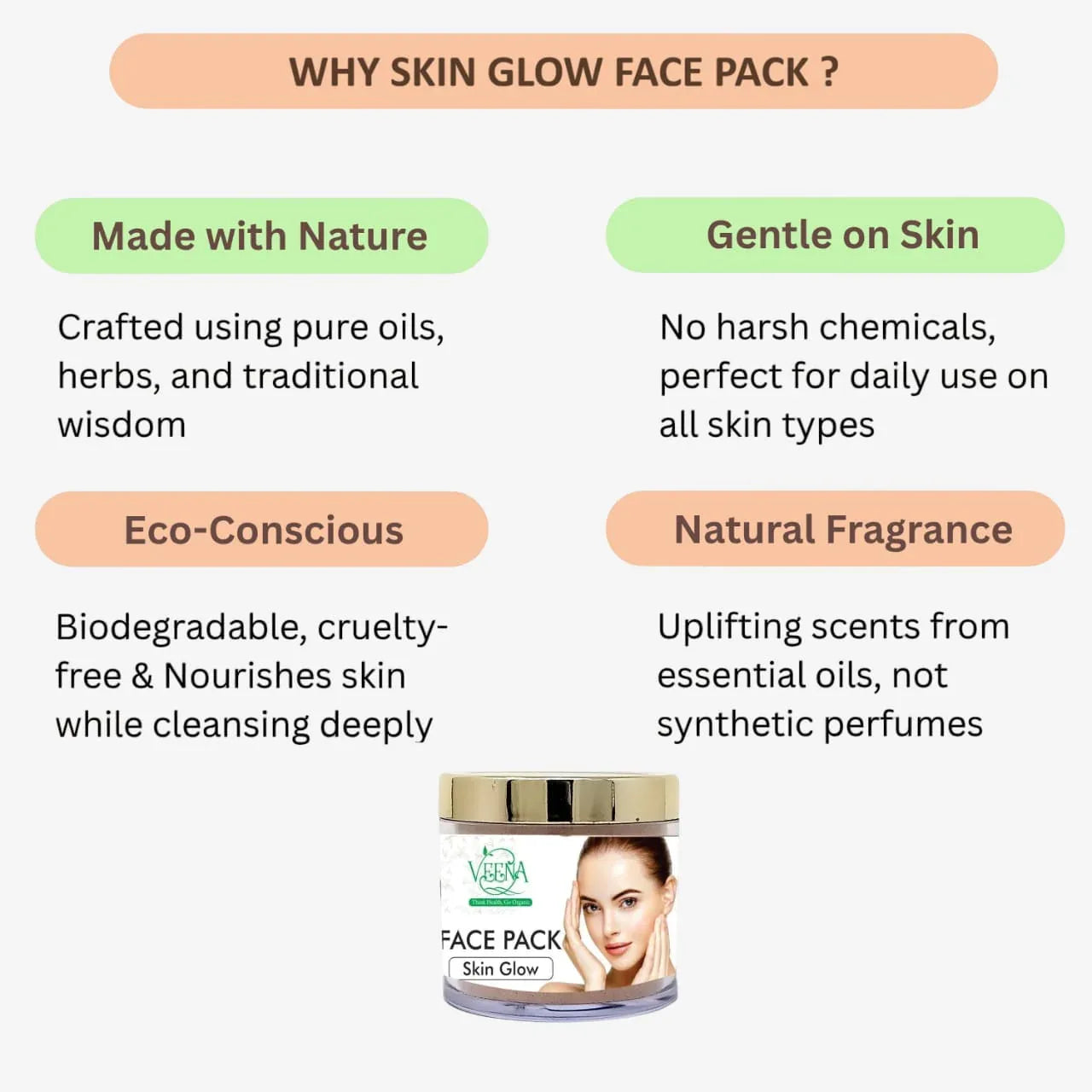Veena Skin Glow Face Pack - 50g - Orgoshops