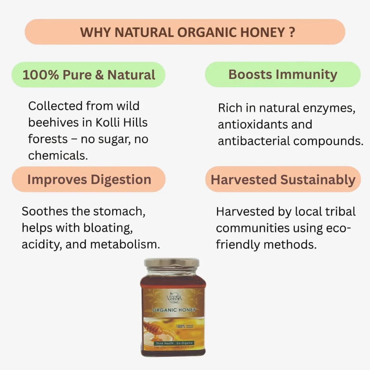 Veena Natural Organic Honey - 500g - Orgoshops
