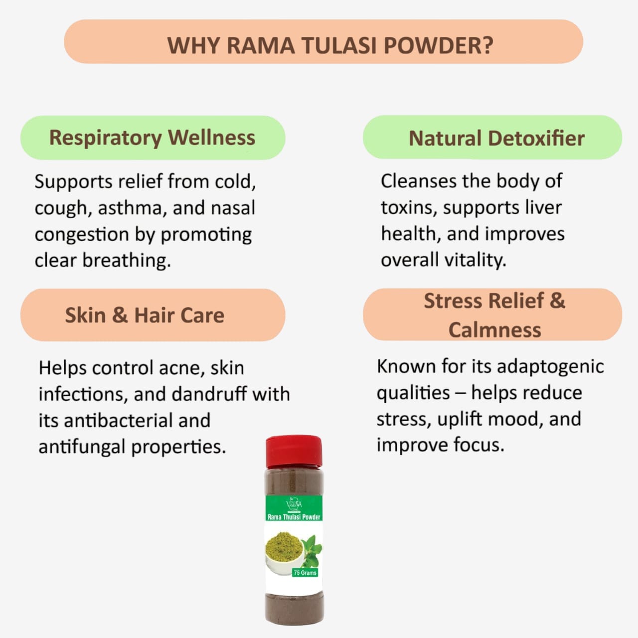 Veena Rama Thulasi Powder - 75g ( Pack of 2 )