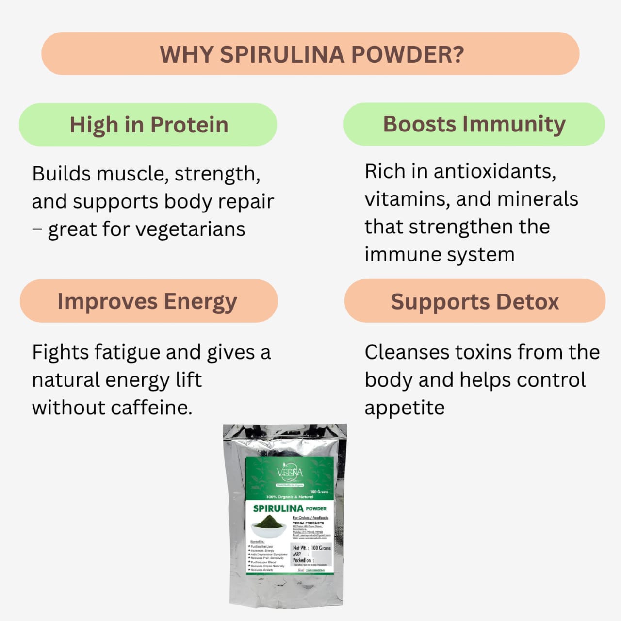 Veena Spirulina Powder - 100g