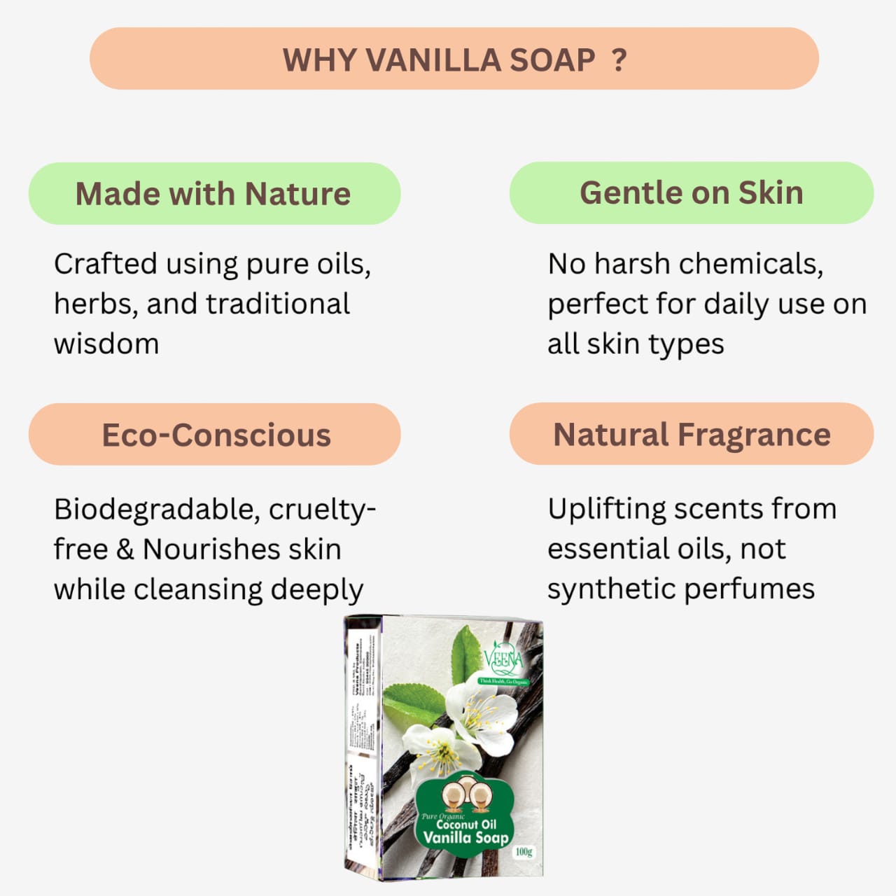 Veena Vanilla Soap - 100 g ( Pack of 3 )