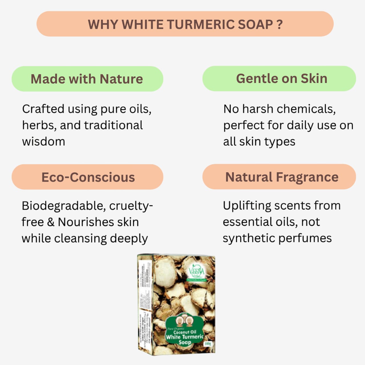 Veena White Turmeric Soap - 100g ( Pack of 2 )