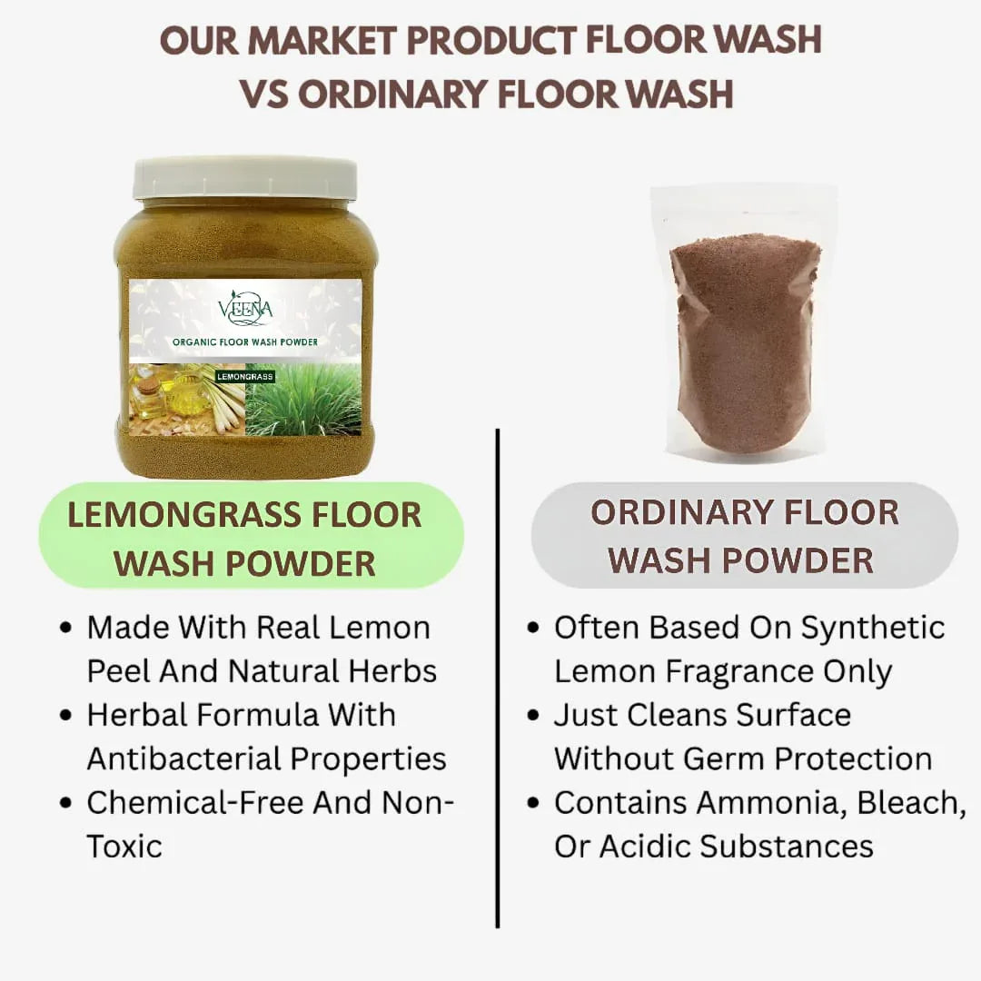Veena Lemon Grass Floor Wash Powder - 400g - Orgoshops