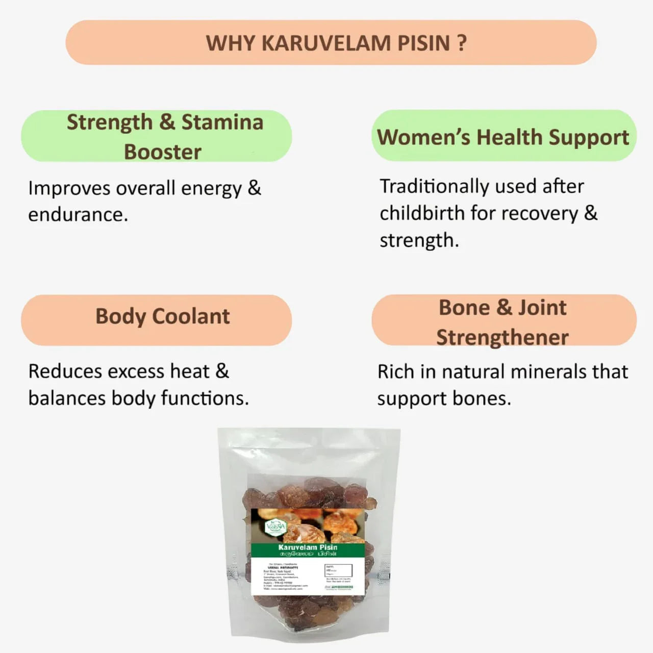 Veena Karuvelam Pisin - 100g ( Pack of 2 ) - Orgoshops