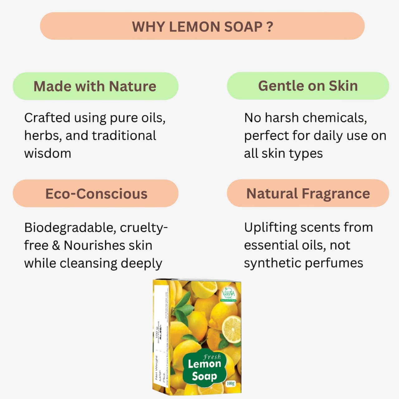 Veena Lemon Soap - 100g ( Pack of 3)