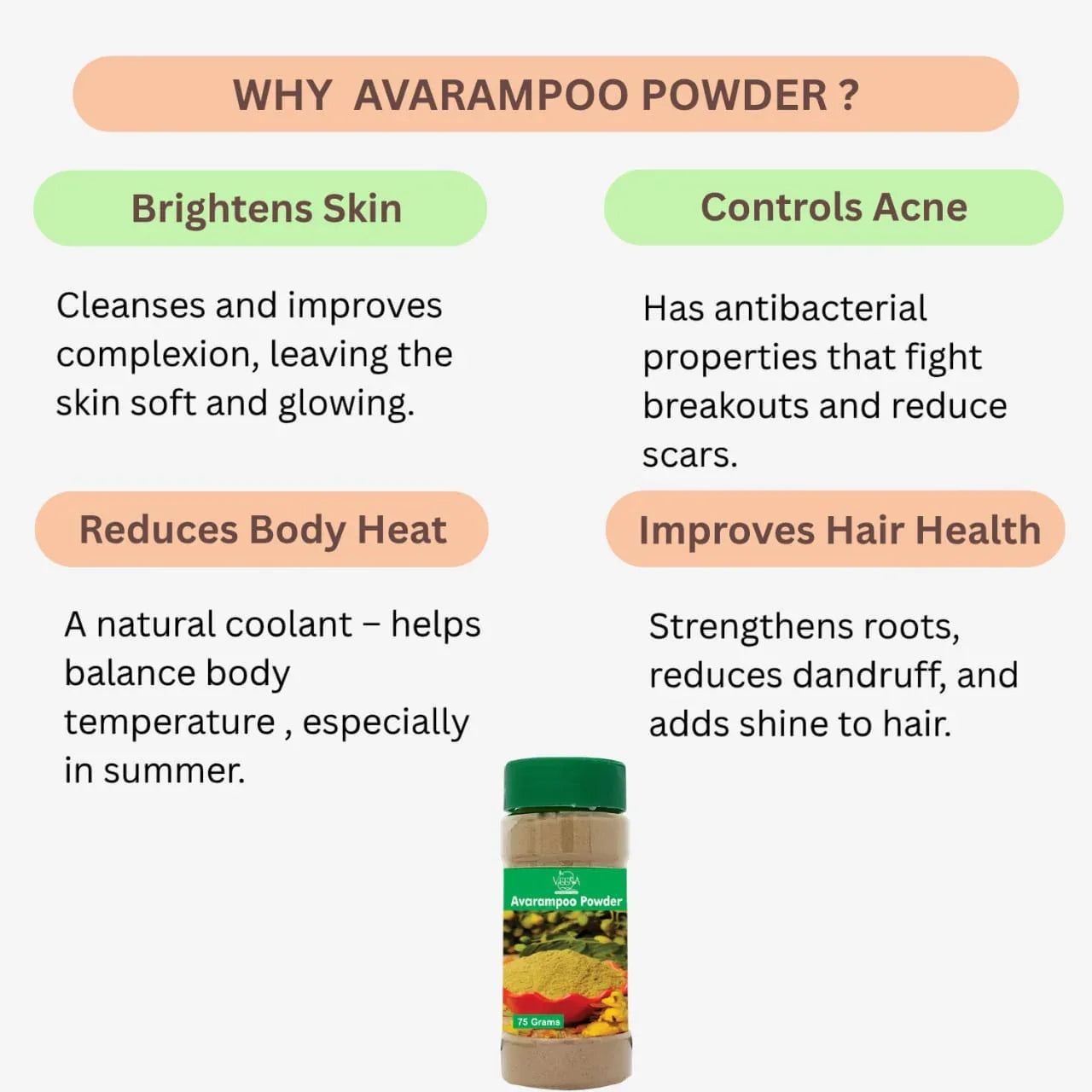 Veena Avarampoo Powder - 75g ( Pack of 2 ) - Orgoshops