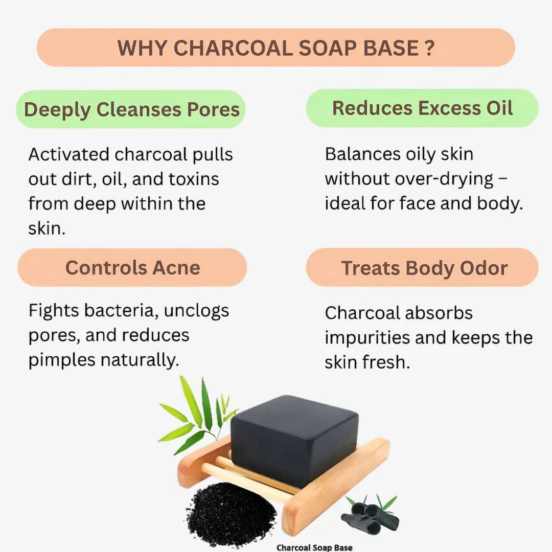 Veena Charcoal Soap Base - 1kg - Orgoshops