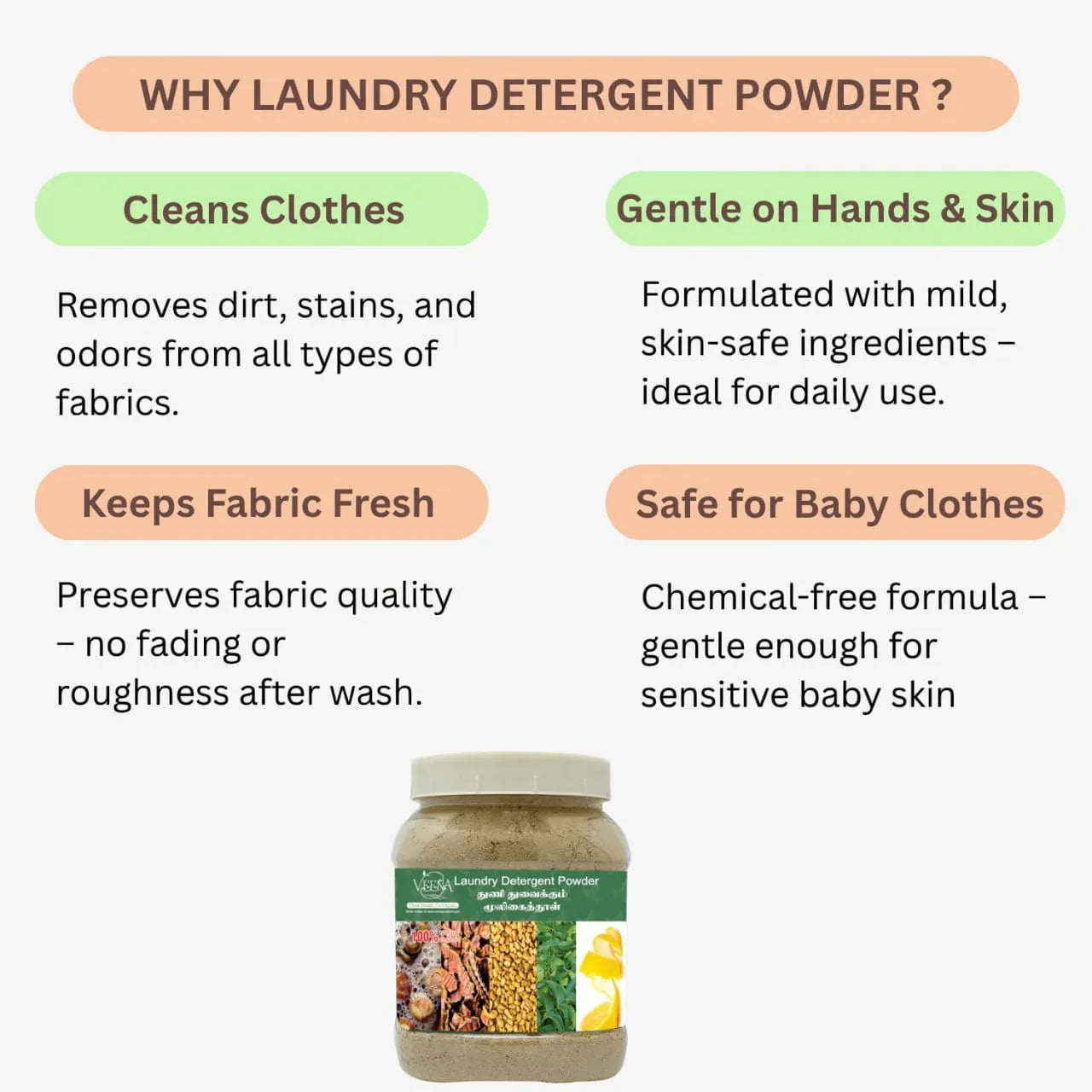 Veena Laundry Detergent Powder Soapnut Shell Based 250g (Pack of 2) - Orgoshops