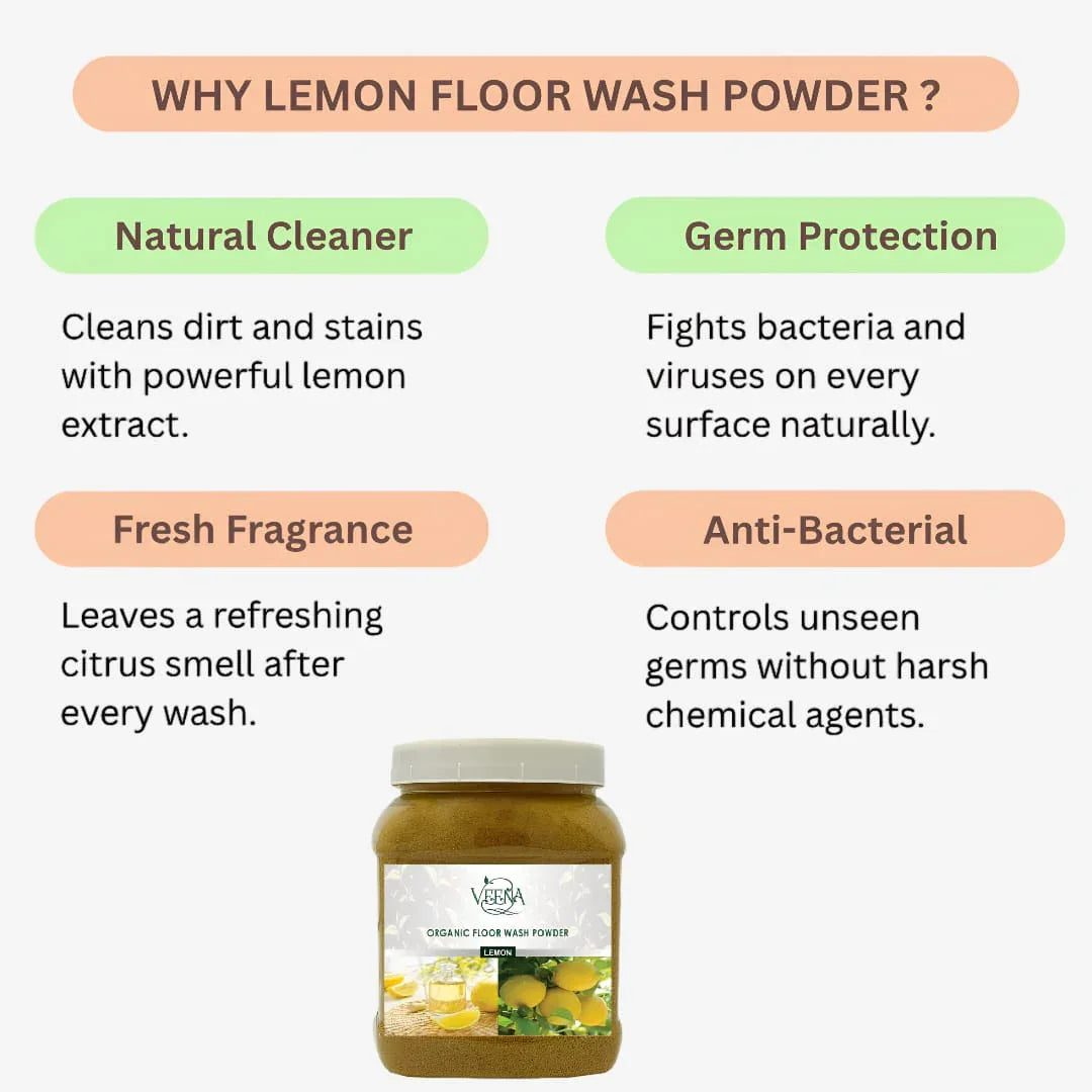 Veena Lemon Floor Wash powder - 400g - Orgoshops