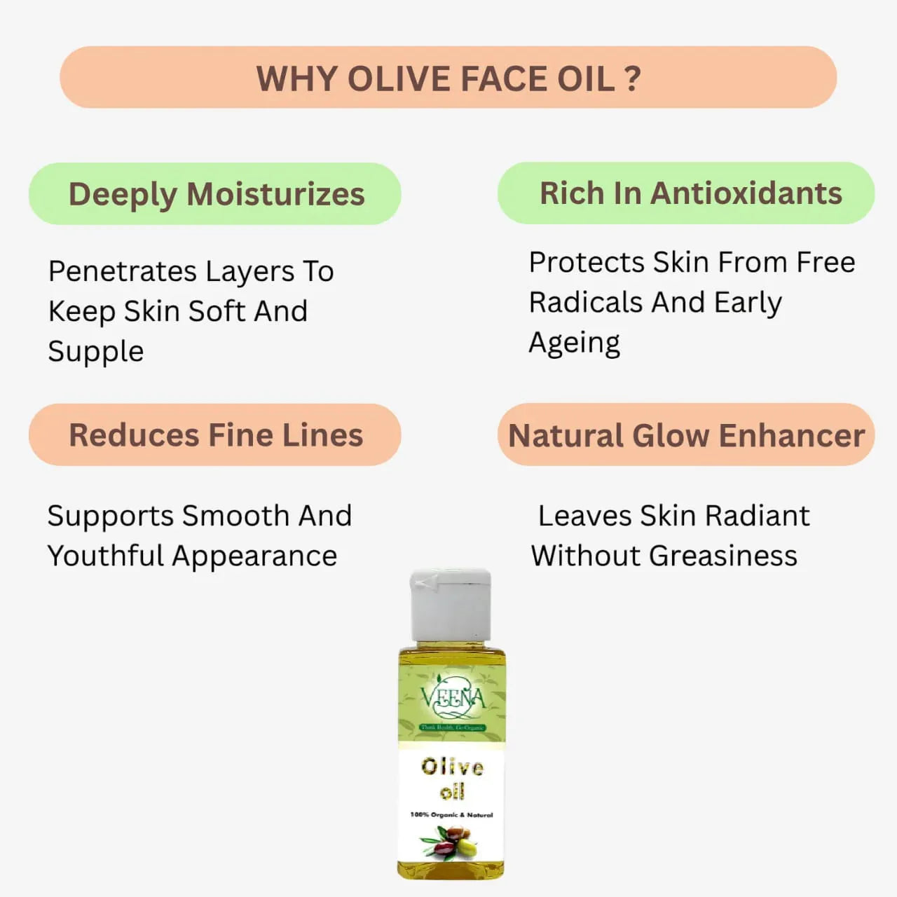 Veena Olive Face Oil - 60ml - Orgoshops